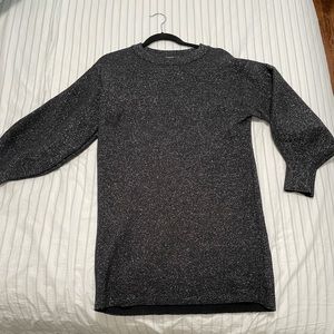 Silver and black sparkly sweater dress